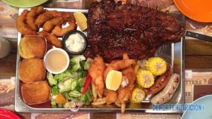 Ración excesiva de comida fritos